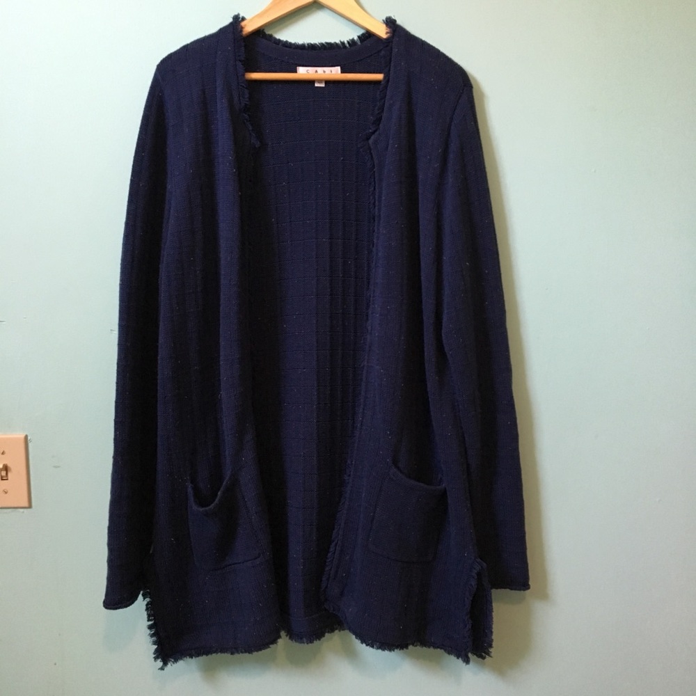 Cabi oversized frayed edge cardigan